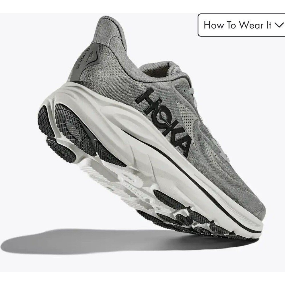 Hoka One One Gray and Black Athletic Shoes
